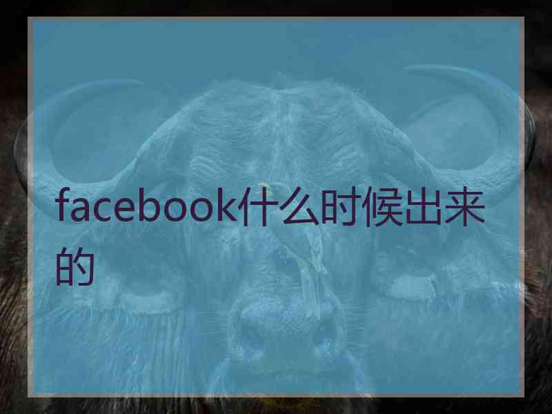 facebook什么时候出来的