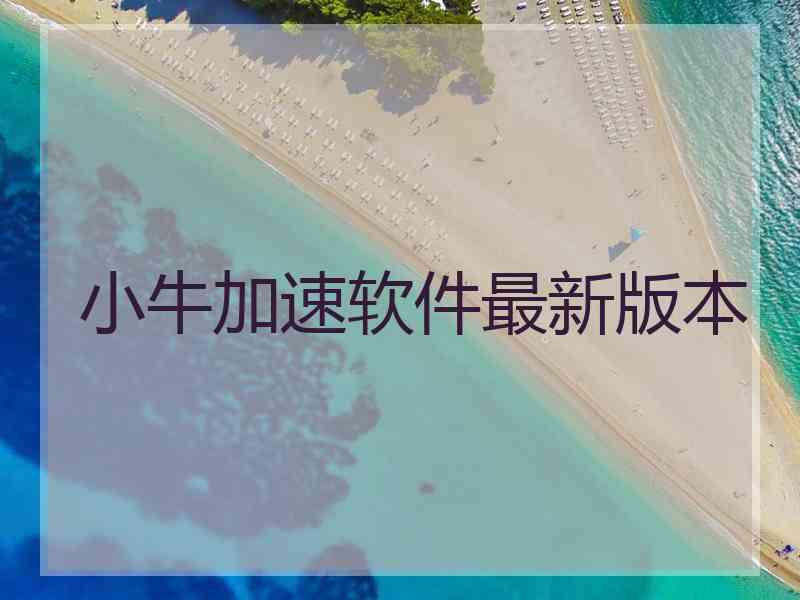 小牛加速软件最新版本