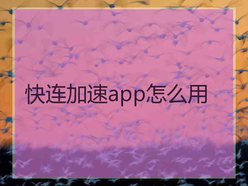 快连加速app怎么用