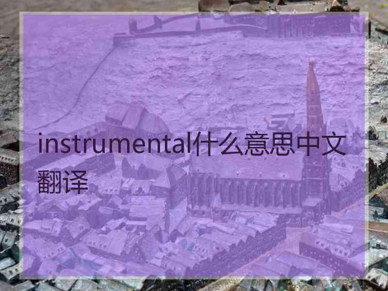 instrumental什么意思中文翻译