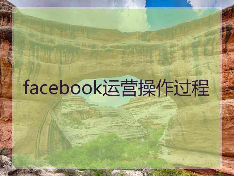 facebook运营操作过程