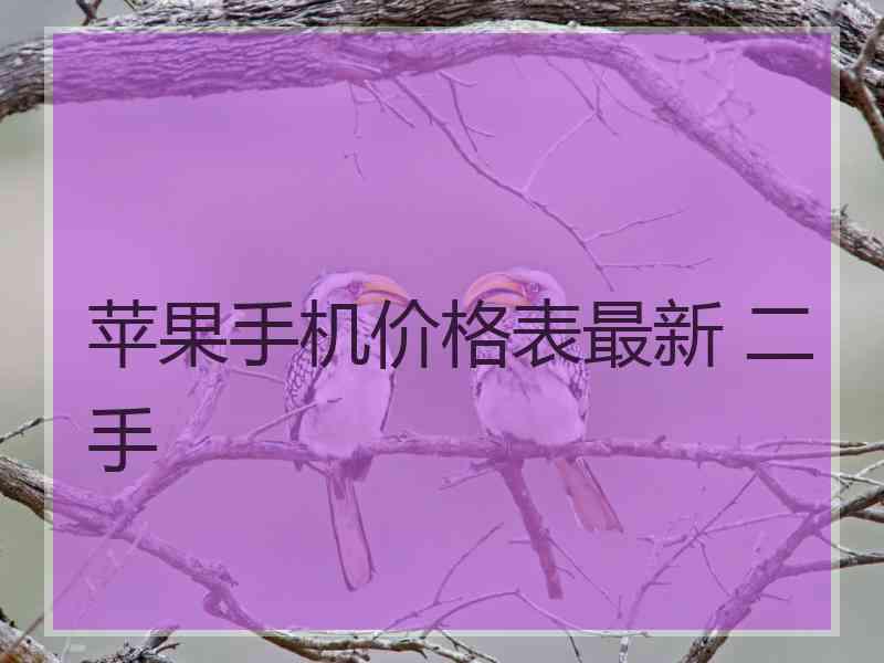 苹果手机价格表最新 二手