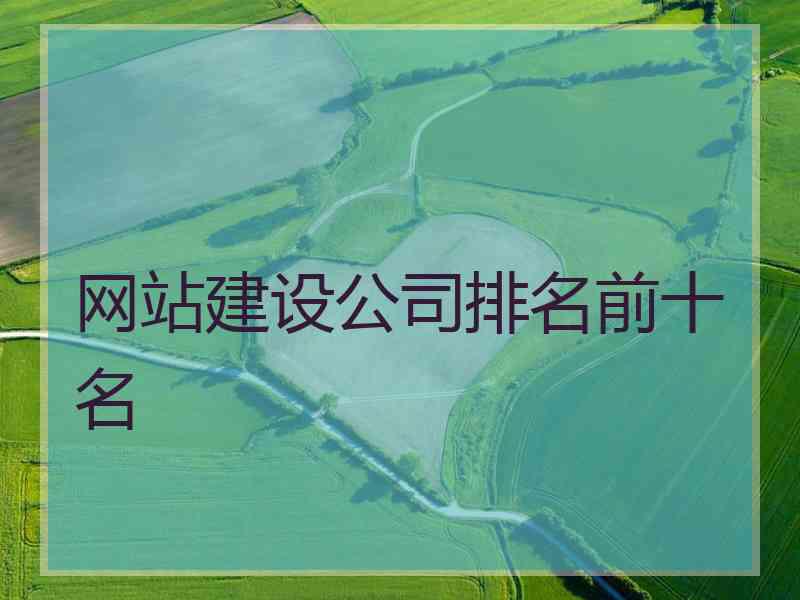 网站建设公司排名前十名