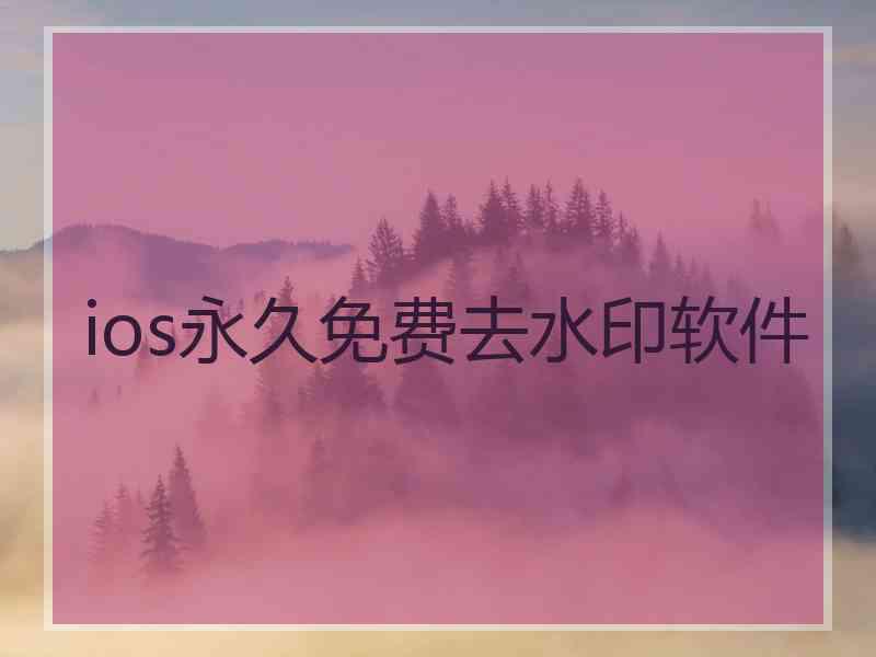 ios永久免费去水印软件