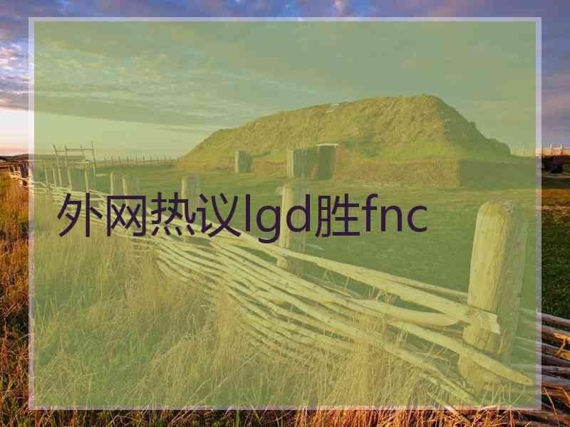 外网热议lgd胜fnc