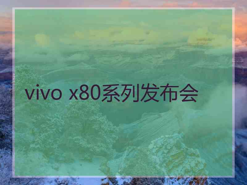 vivo x80系列发布会