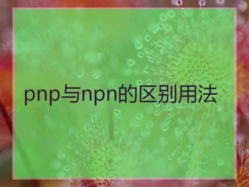 pnp与npn的区别用法