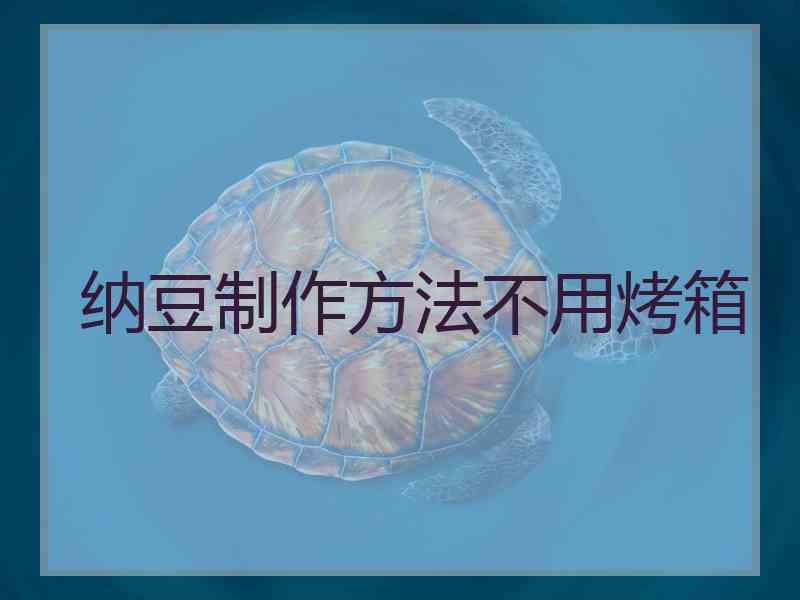 纳豆制作方法不用烤箱
