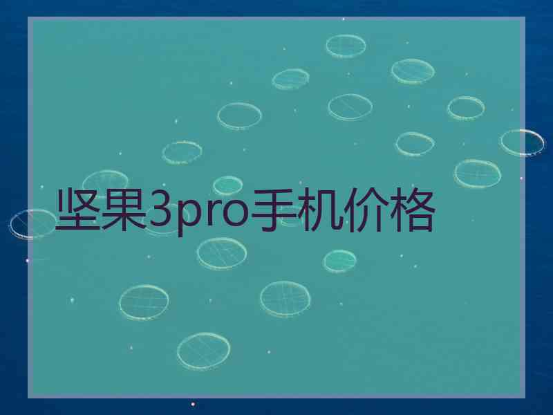 坚果3pro手机价格