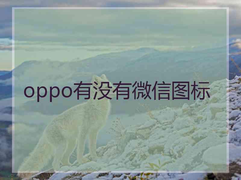 oppo有没有微信图标