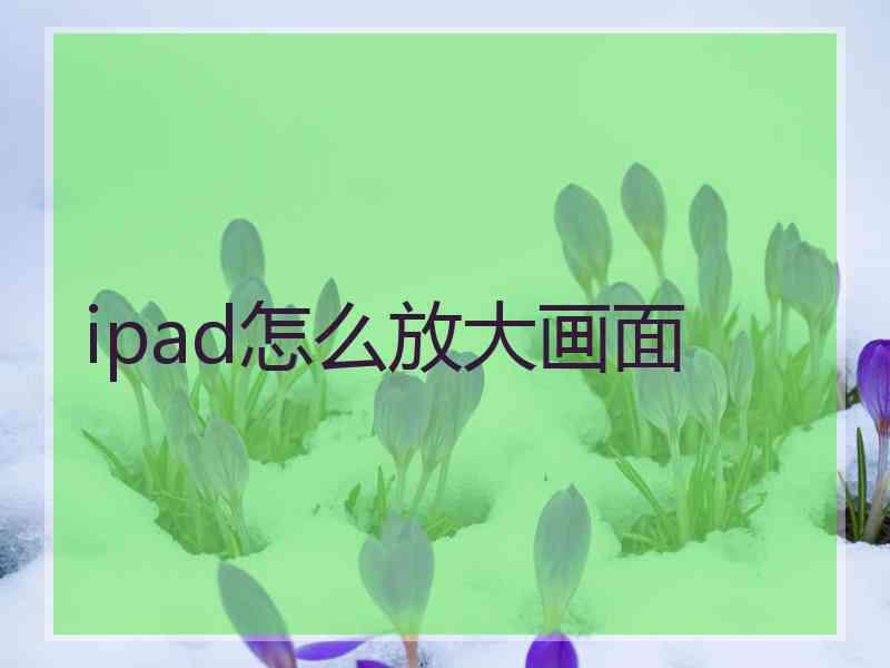 ipad怎么放大画面