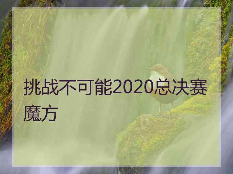 挑战不可能2020总决赛魔方