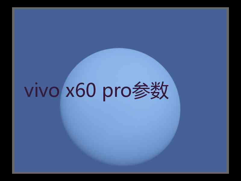 vivo x60 pro参数