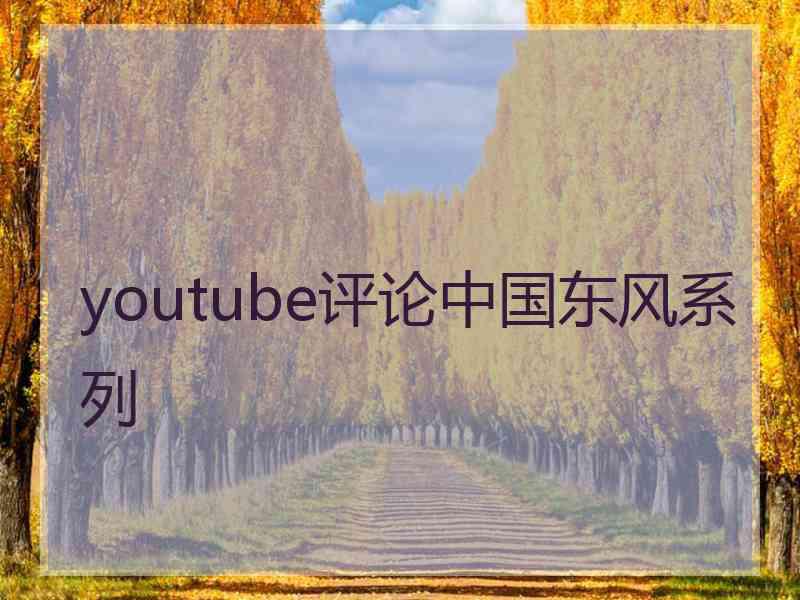 youtube评论中国东风系列