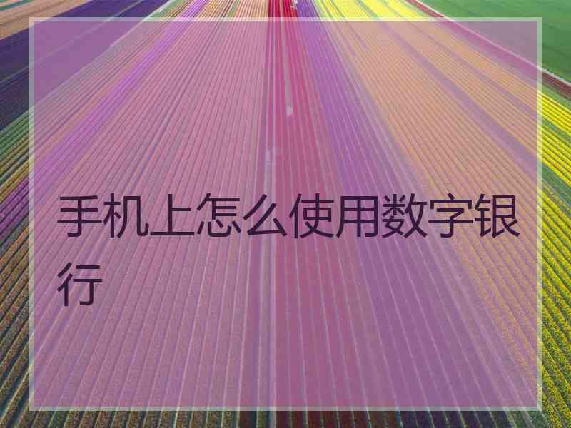 手机上怎么使用数字银行