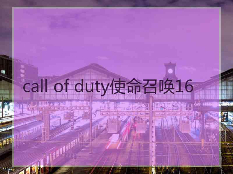 call of duty使命召唤16