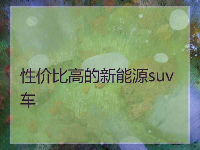 性价比高的新能源suv车