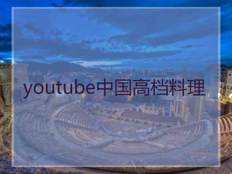 youtube中国高档料理