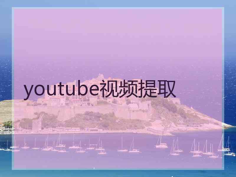 youtube视频提取