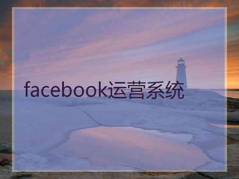 facebook运营系统