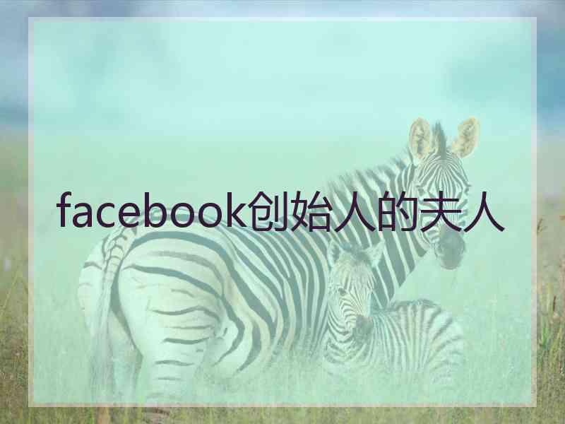 facebook创始人的夫人