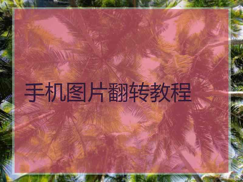 手机图片翻转教程