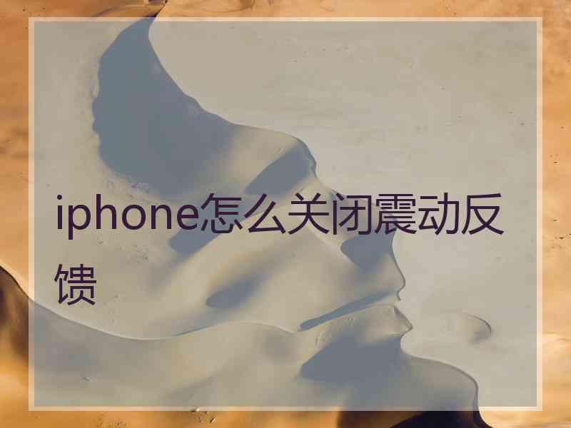 iphone怎么关闭震动反馈