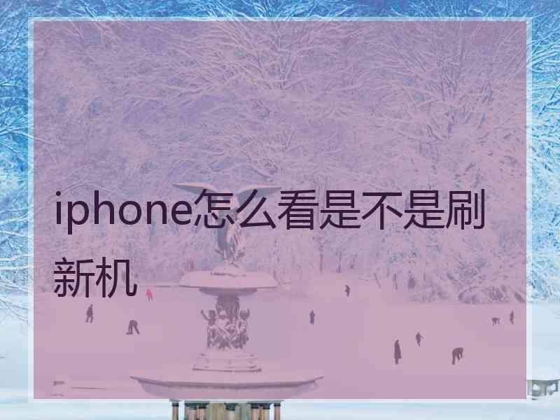 iphone怎么看是不是刷新机