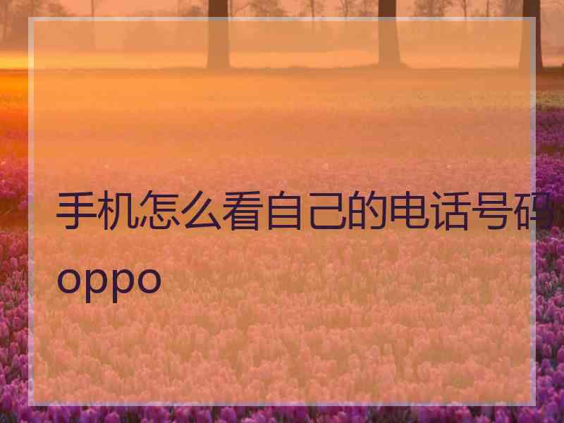 手机怎么看自己的电话号码oppo