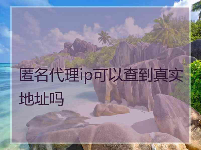 匿名代理ip可以查到真实地址吗