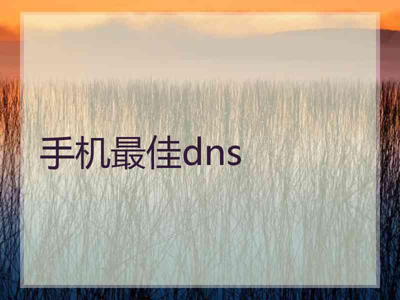 手机最佳dns