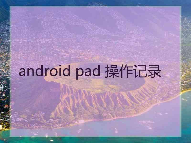 android pad 操作记录