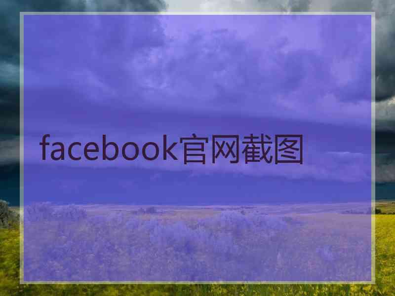 facebook官网截图