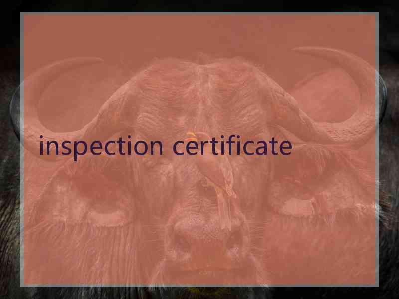 inspection certificate