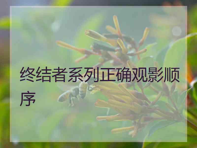 终结者系列正确观影顺序