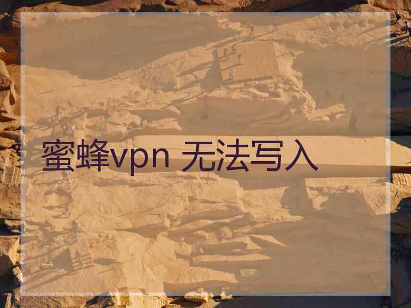 蜜蜂vpn 无法写入