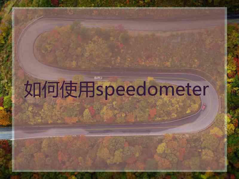 如何使用speedometer