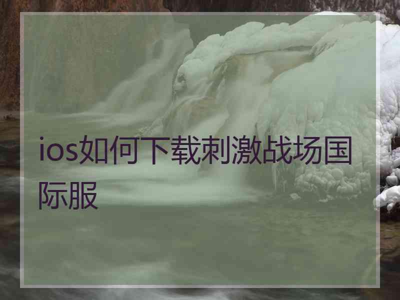 ios如何下载刺激战场国际服