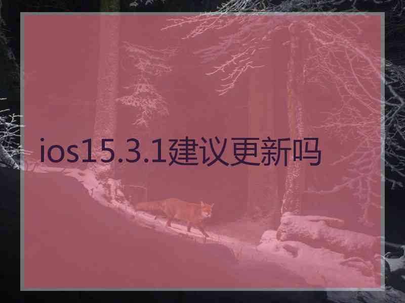 ios15.3.1建议更新吗