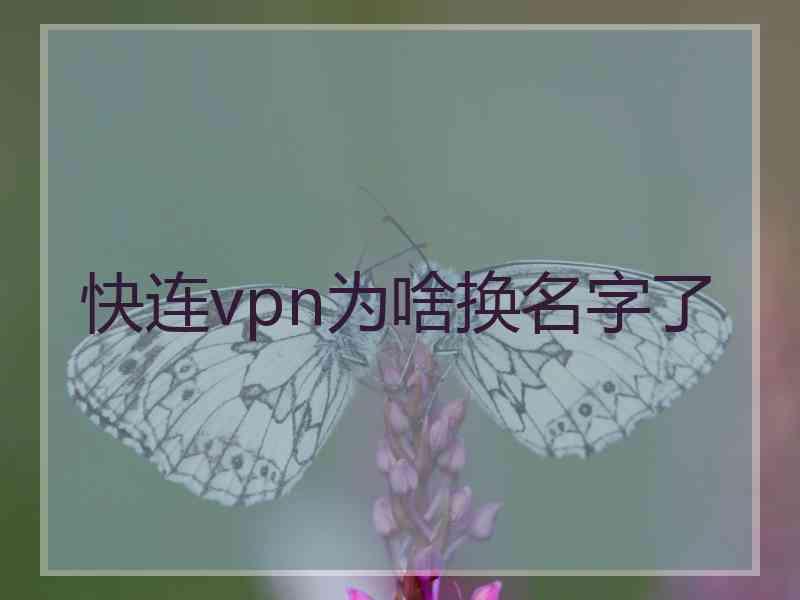 快连vpn为啥换名字了