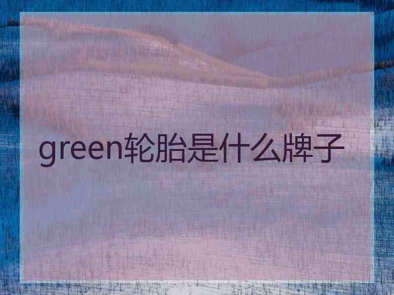 green轮胎是什么牌子