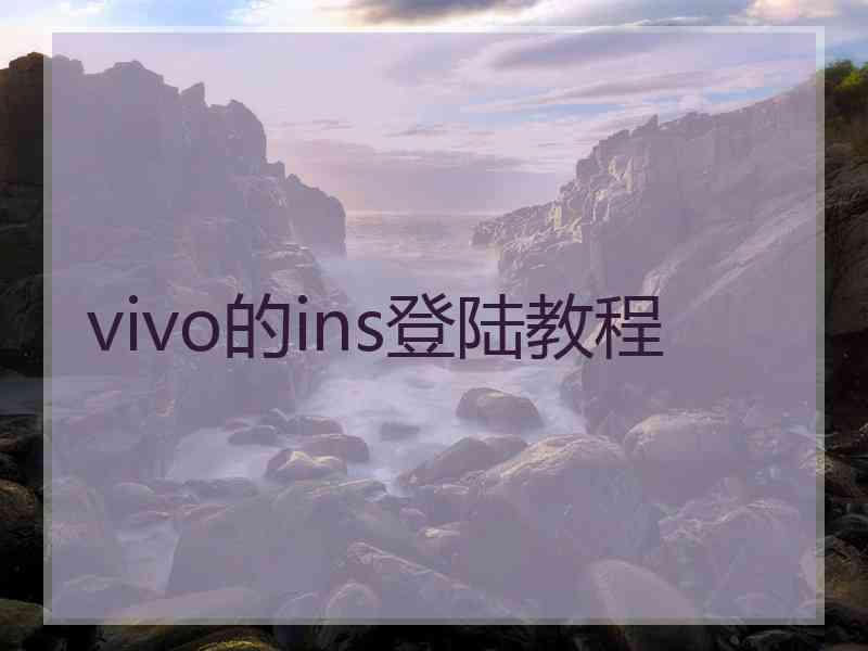 vivo的ins登陆教程