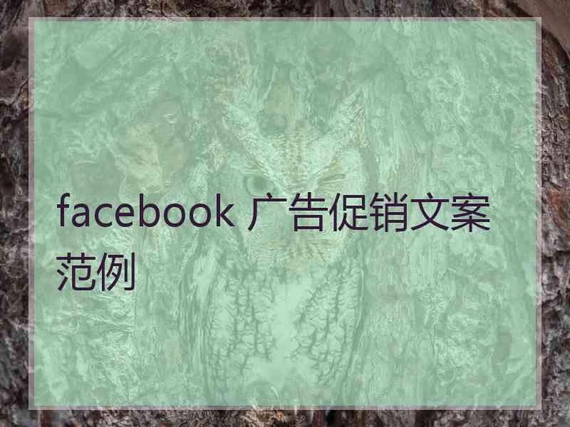 facebook 广告促销文案范例