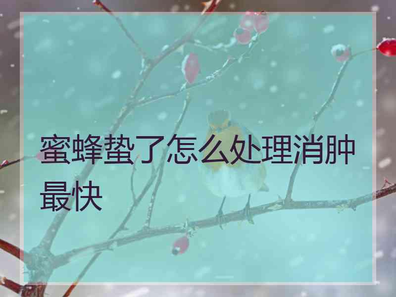 蜜蜂蛰了怎么处理消肿最快