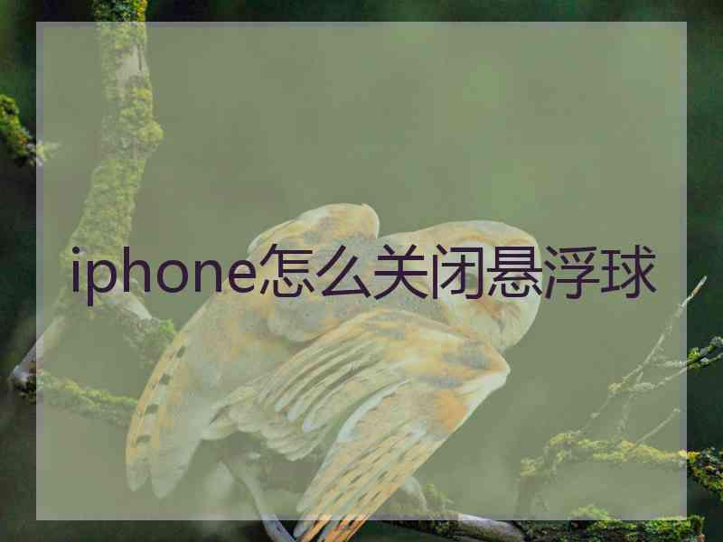 iphone怎么关闭悬浮球