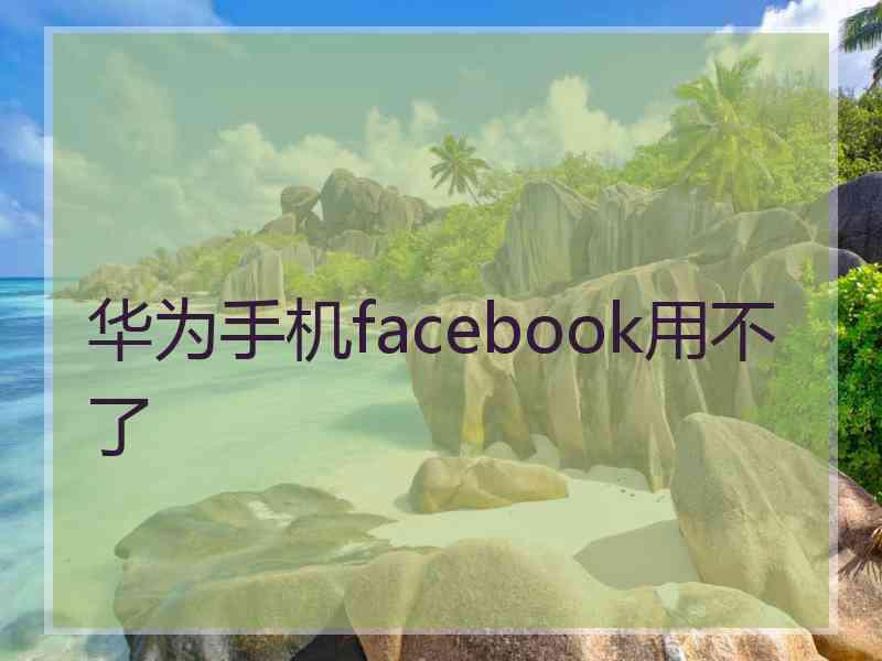 华为手机facebook用不了