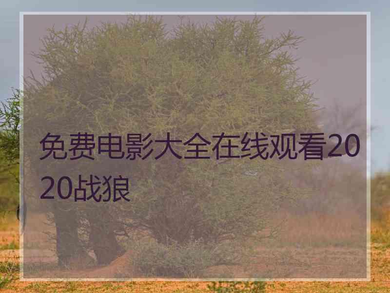 免费电影大全在线观看2020战狼