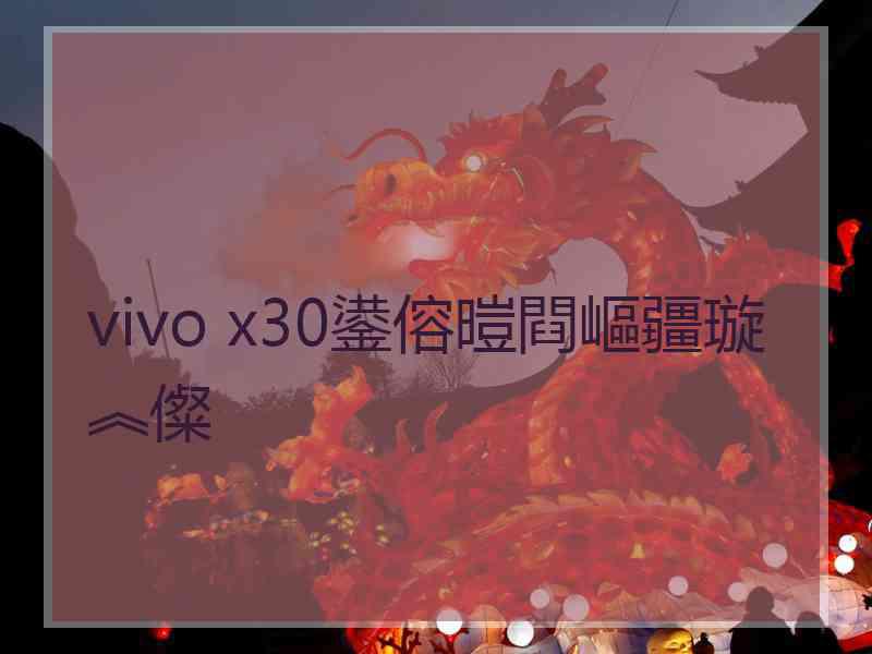 vivo x30鍙傛暟閰嶇疆璇︽儏