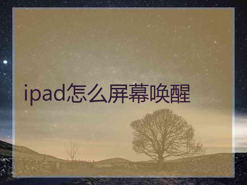 ipad怎么屏幕唤醒