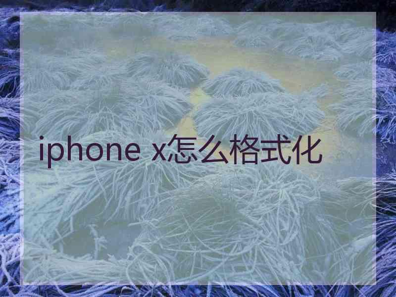 iphone x怎么格式化